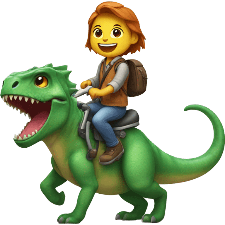 cat riding a dinosaur emoji