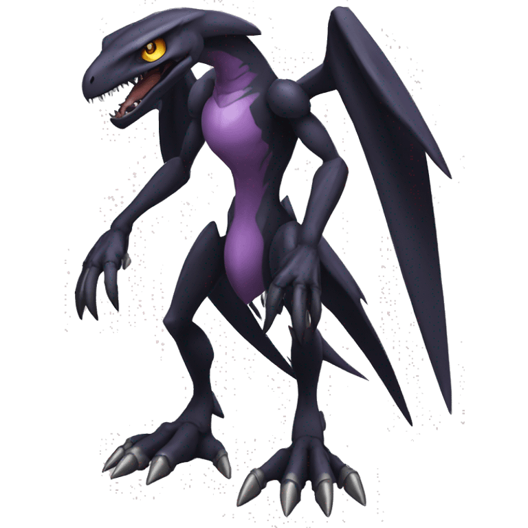  Cool Edgy Black Digimon-Fakemon-Raptor-Genesect-Reptile full body emoji