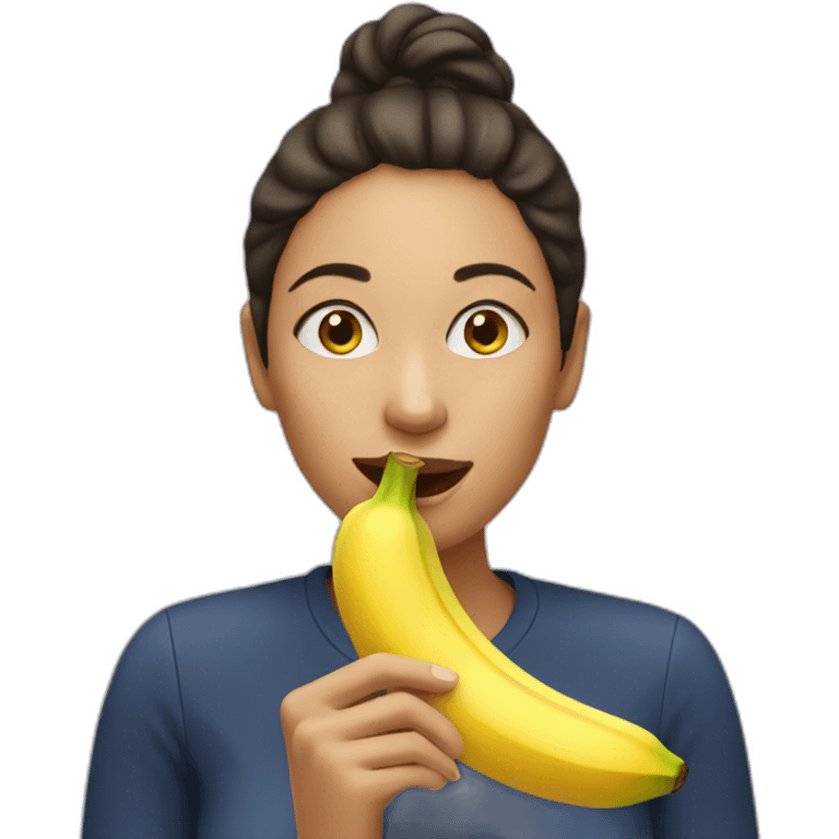 woman eating one banana emoji