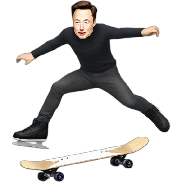 Elon musk skating emoji