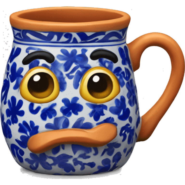 Realistic talavera clay mug isolated.  emoji