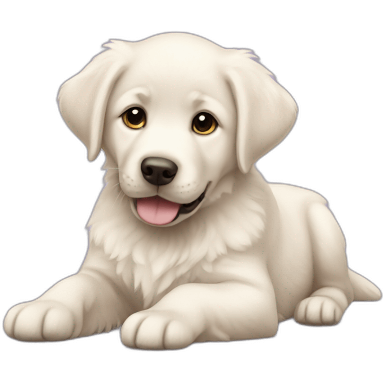 White fluffy Labrador puppy emoji