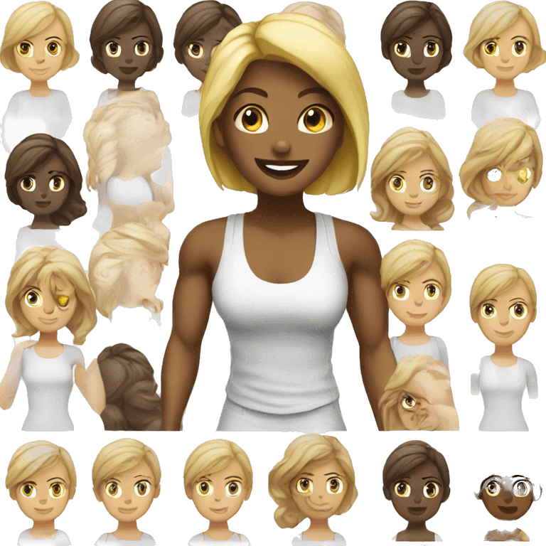 white fitness trainer female  emoji