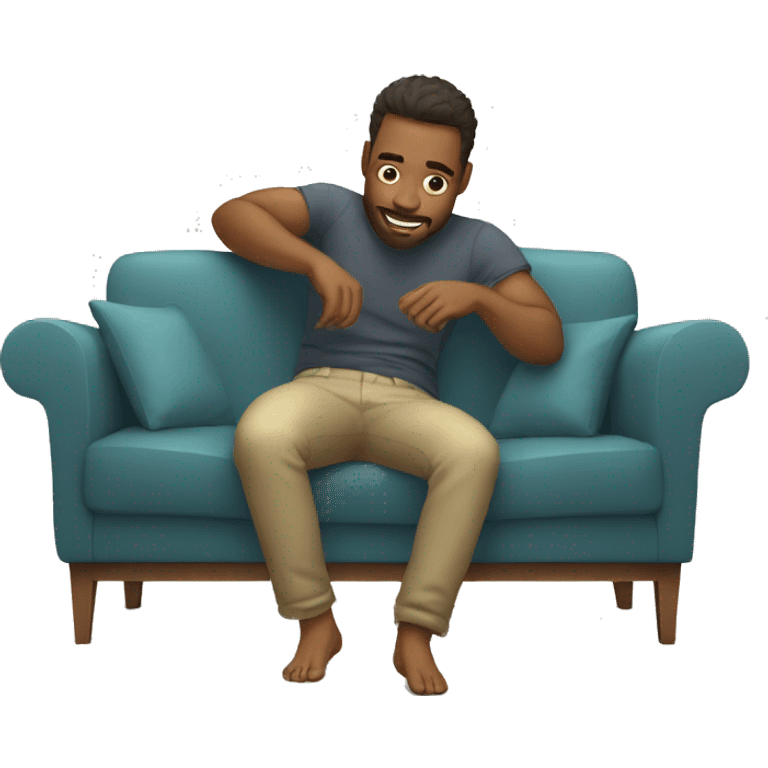 man chill in sofa emoji