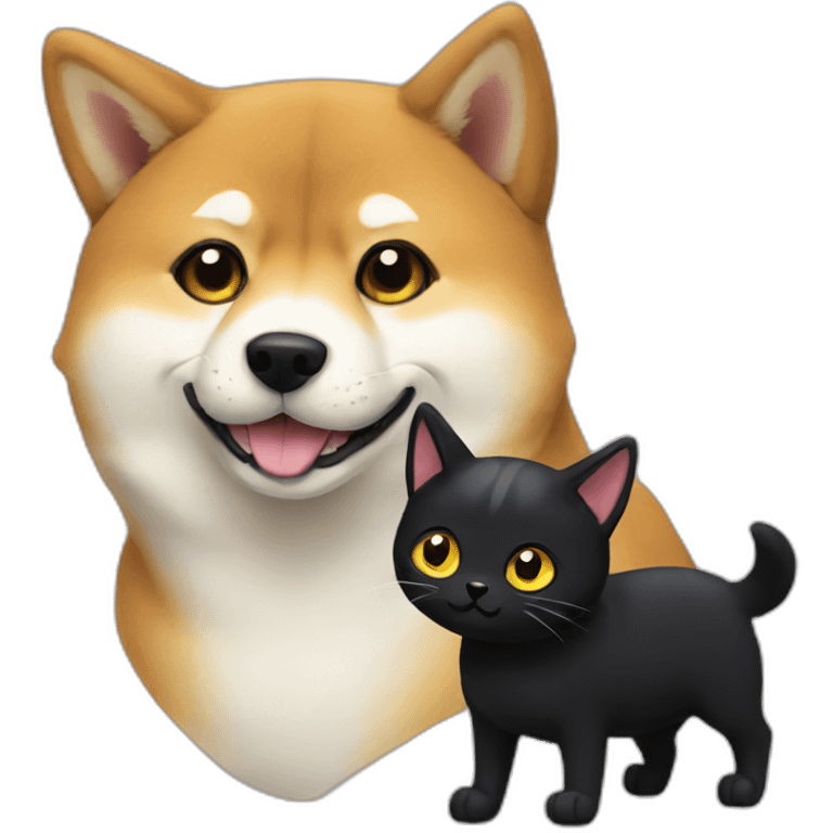 shibainu and black cat emoji