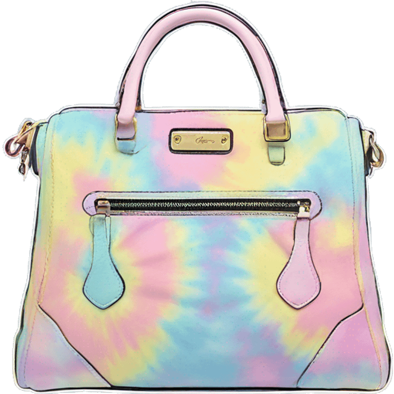 Realistic isolated pastel tie dye betsey johnson satchel purse.  emoji