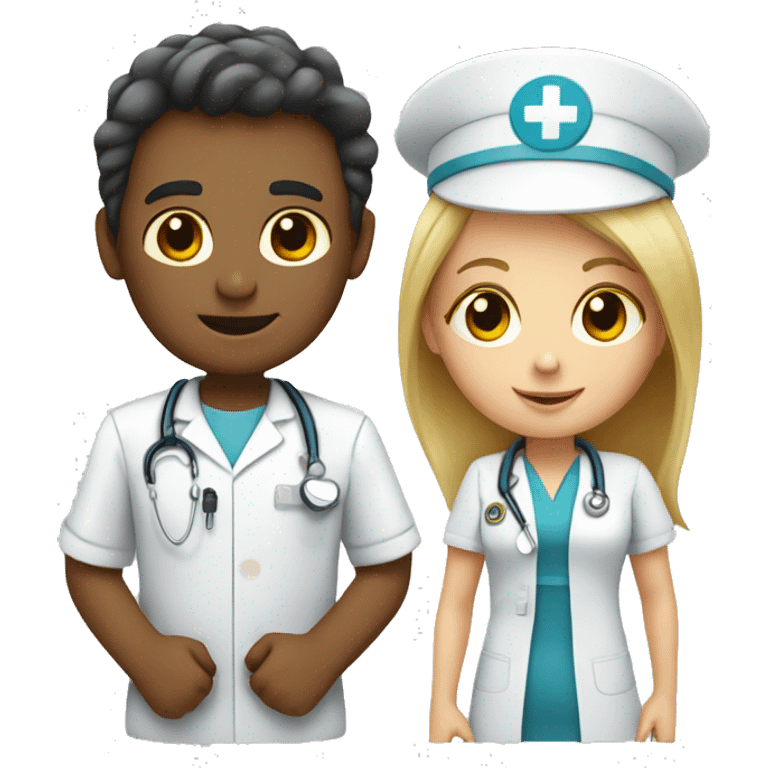 Nurse girl and engineer boy emoji