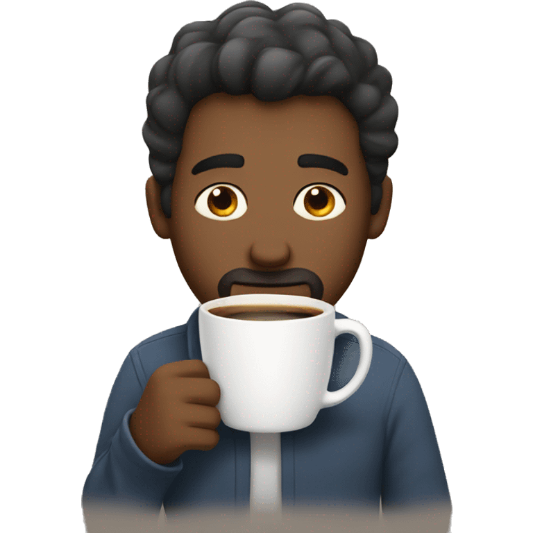 sleepy guy drinking coffee emoji