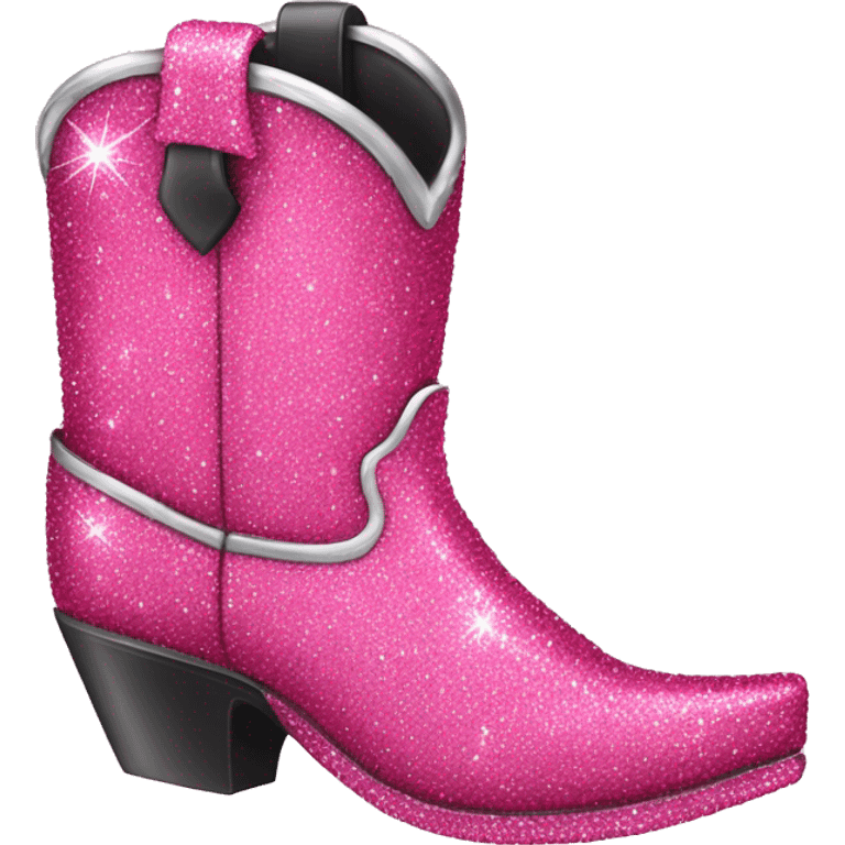 Pink sparkle cowboy boot emoji