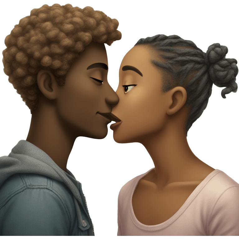 A fair coloured boy kissing on tha forhead of a fair coloured girl  emoji