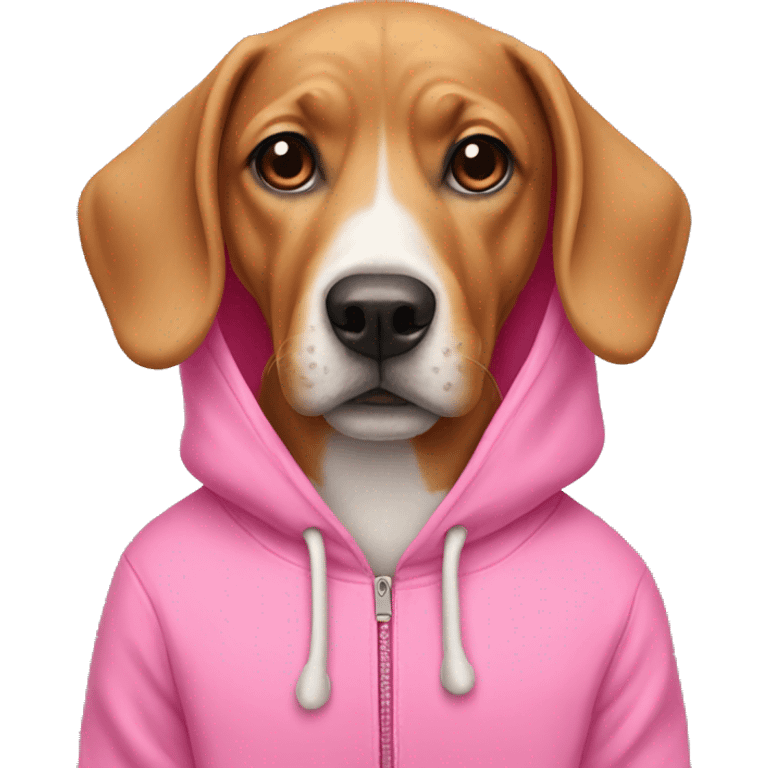 Dog Wearing pink hoodie  emoji