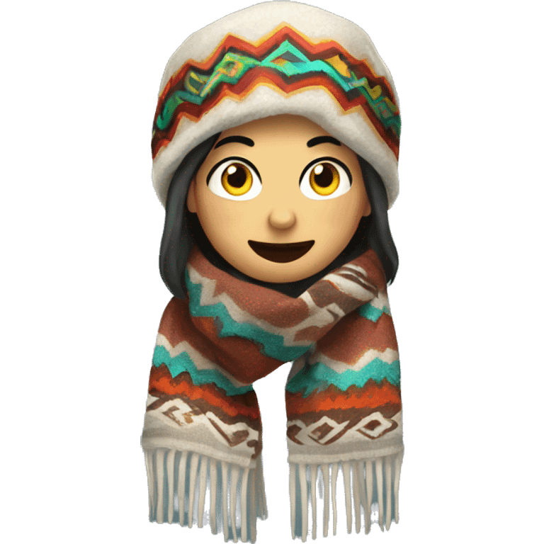 Realistic isolated aztec winter scarf.  emoji