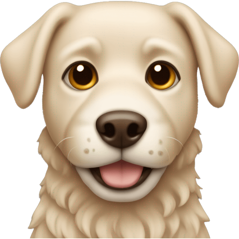 Dog with beige wool and dark brown eyes emoji