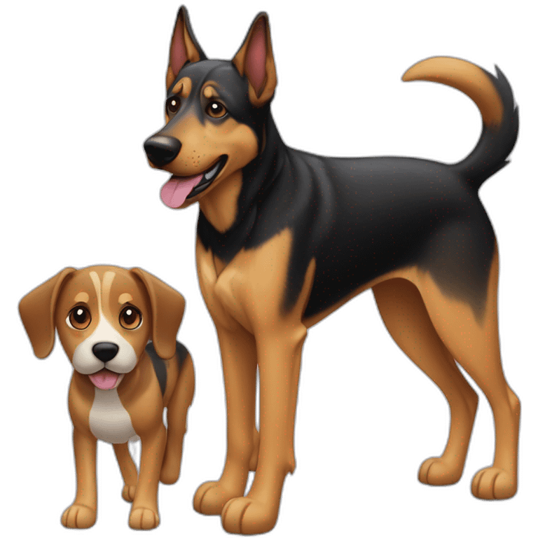 coonhound and German shepherd mix dog walking emoji