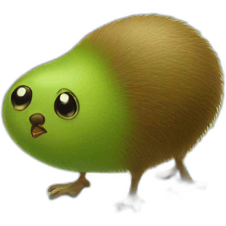 Kiwi on a surfboard emoji