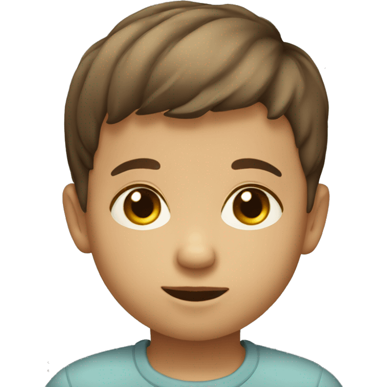 Toddler boy with short brown hair emoji