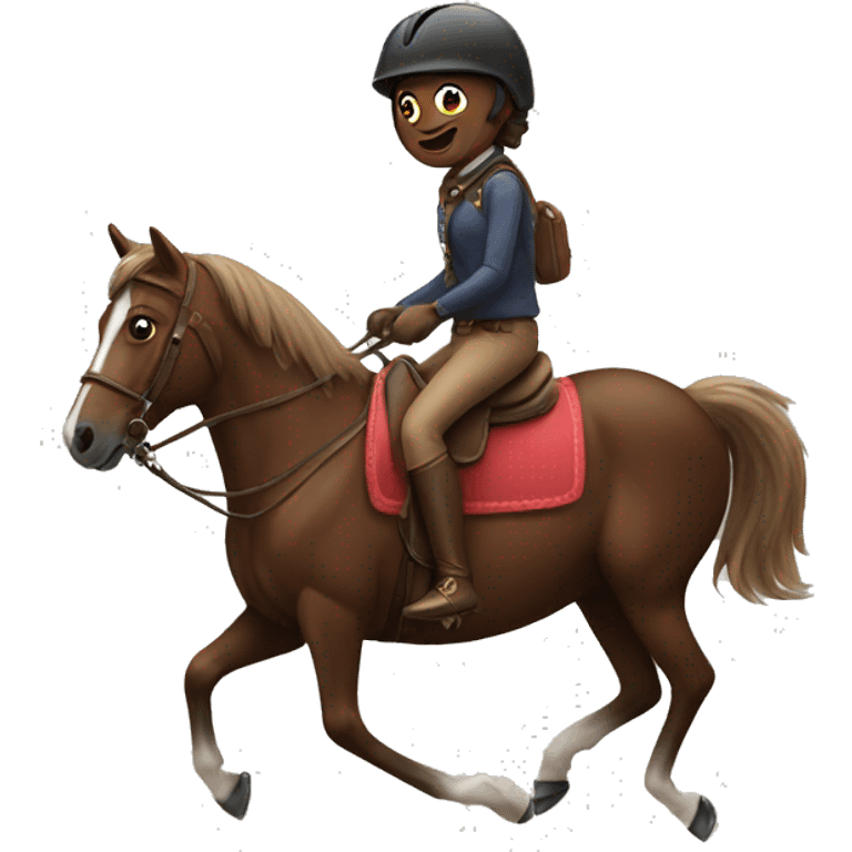 Riding a brownie emoji