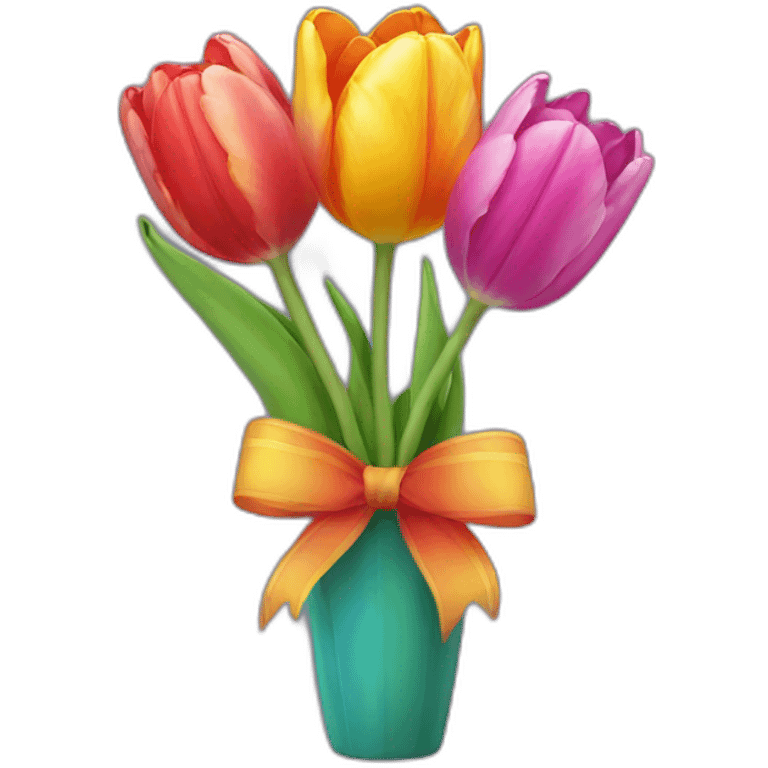 Tulip Rainbow  whith Bouquet  emoji