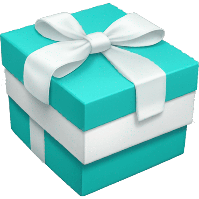 Little turquoise box with big white bow emoji