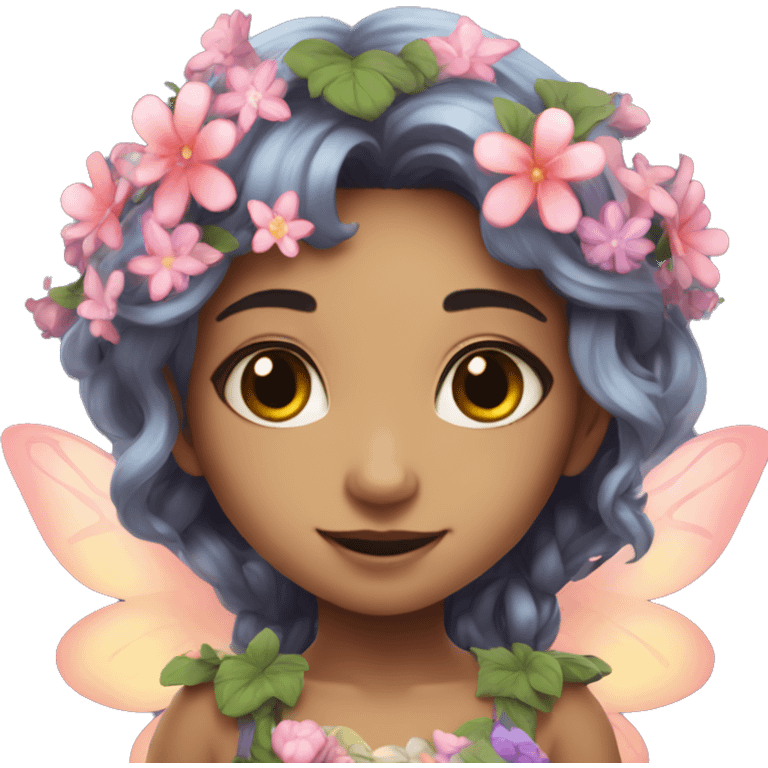 Cute fairy magical floral girl  emoji