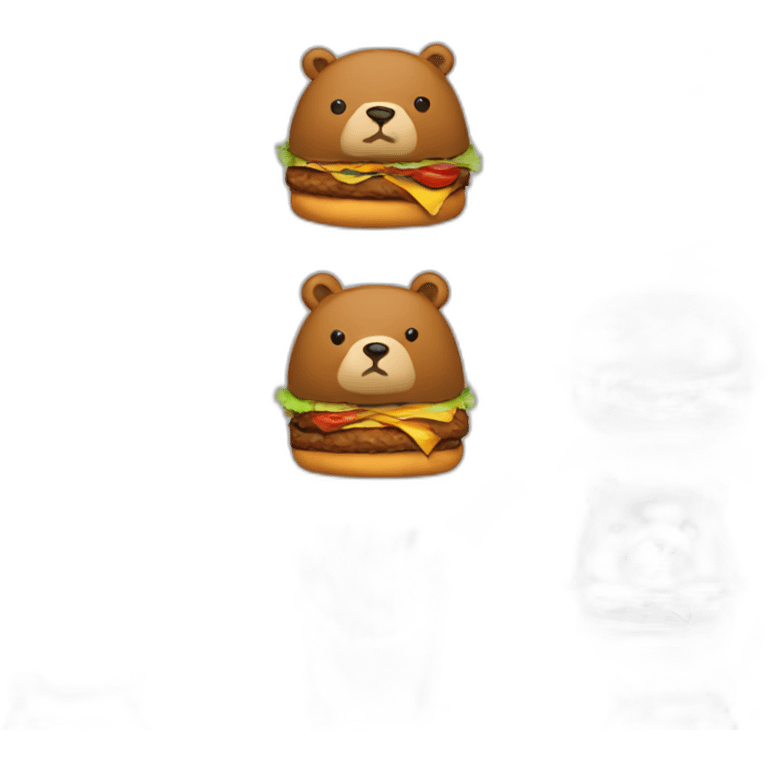 Bear with burger and a maxine-8 emoji