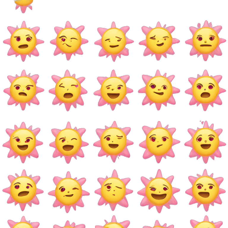 cute sun with pink hearts around it emoji