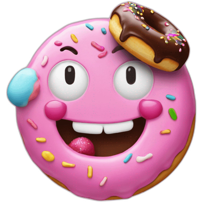 Mr blobby licking chocolate donut emoji