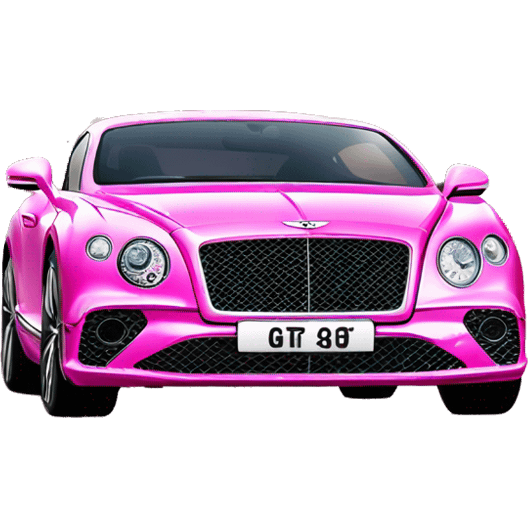 Sparkly glitter Bentley continental gt pink emoji