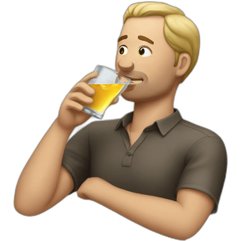 man drinking vodka emoji