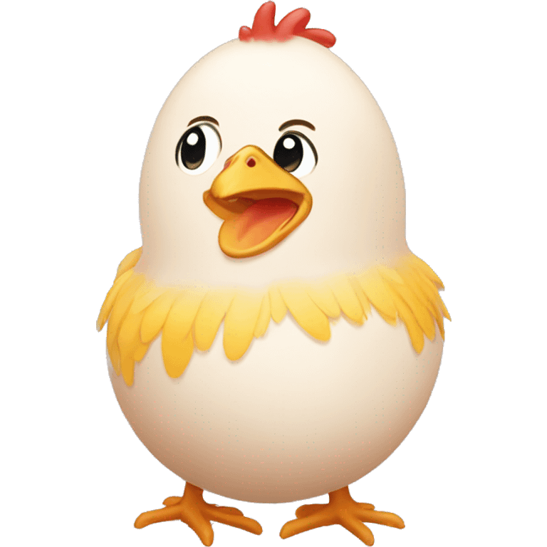 A chicken hatched from an egg emoji