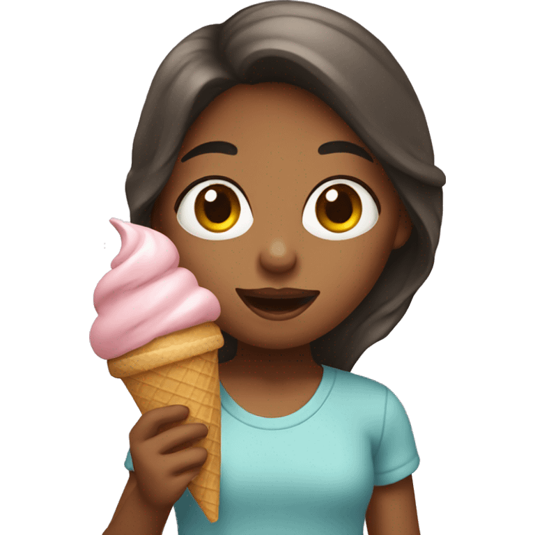 Girl eating ice cream emoji