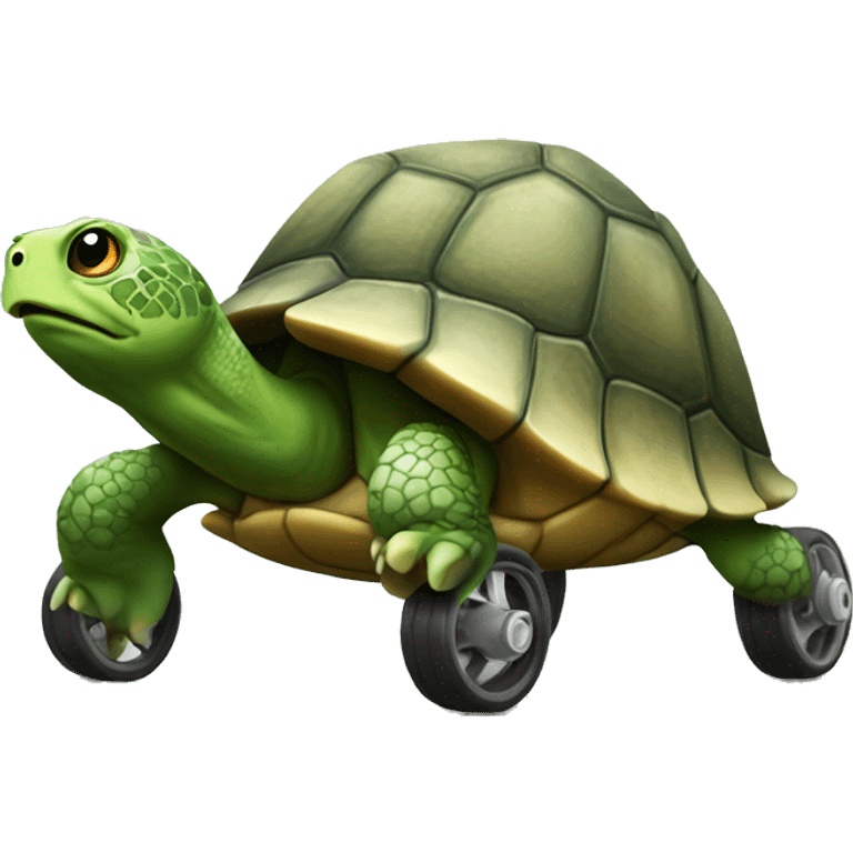 turtle with wheels as hind emoji