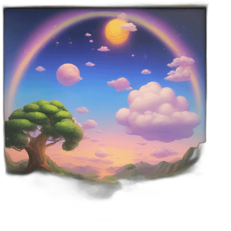 dreamland picture painting holographic in frame  emoji