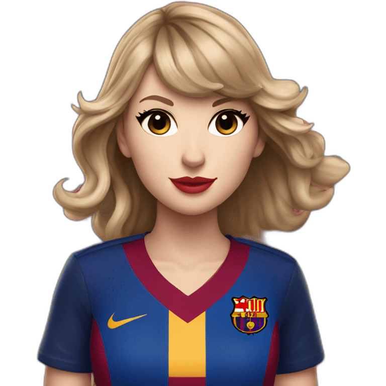 Taylor swift wearing fc Barcelona uniform emoji