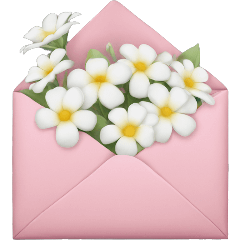 Pink envelope with white flowers emoji