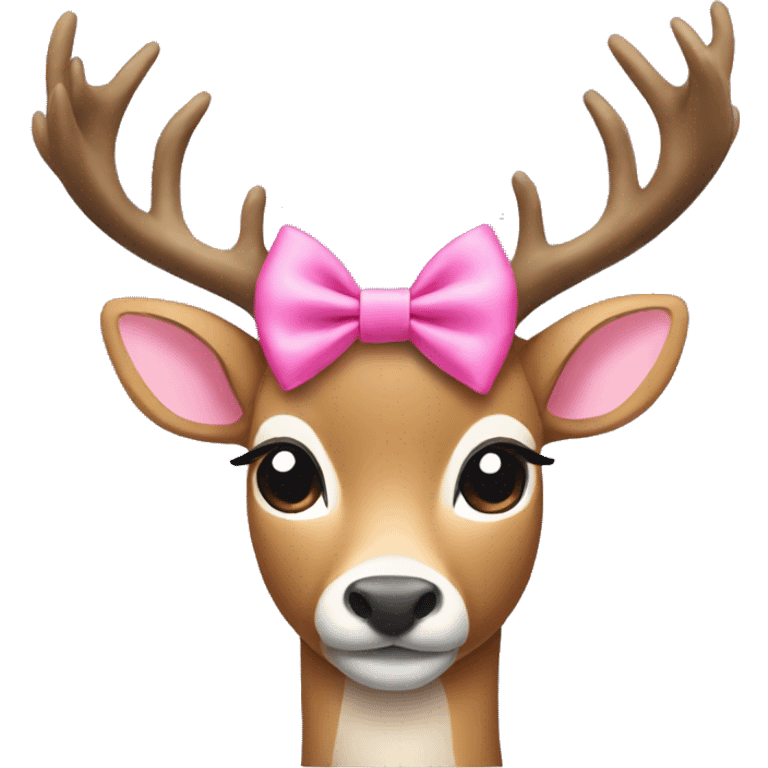 deer with a pink bow emoji