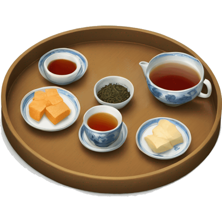 chinese tray with tea emoji