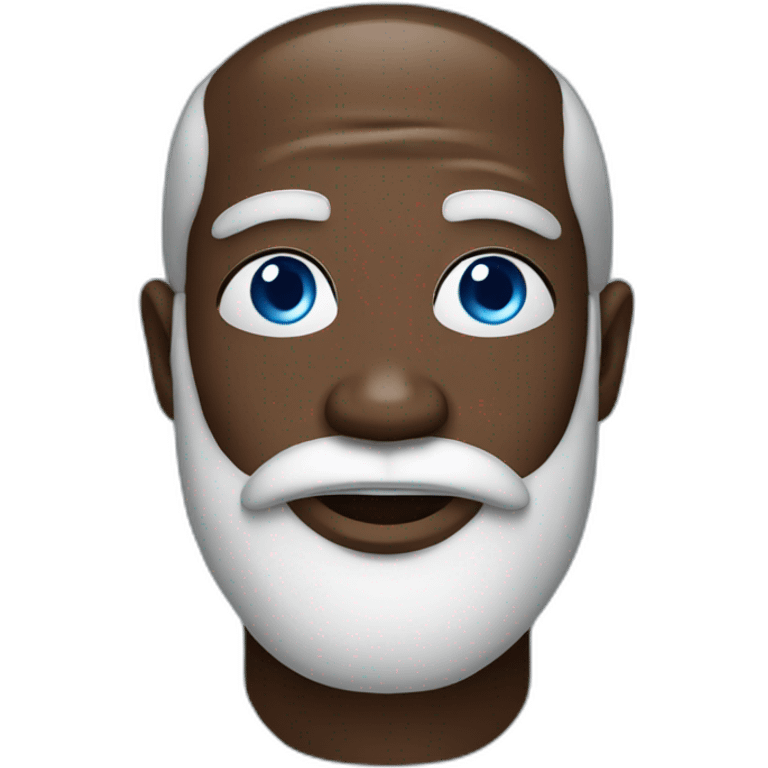 black santa with and blu eyes emoji