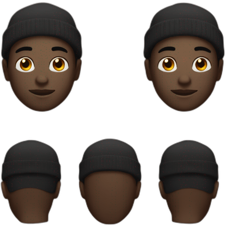 man beanie dark skin skin  emoji