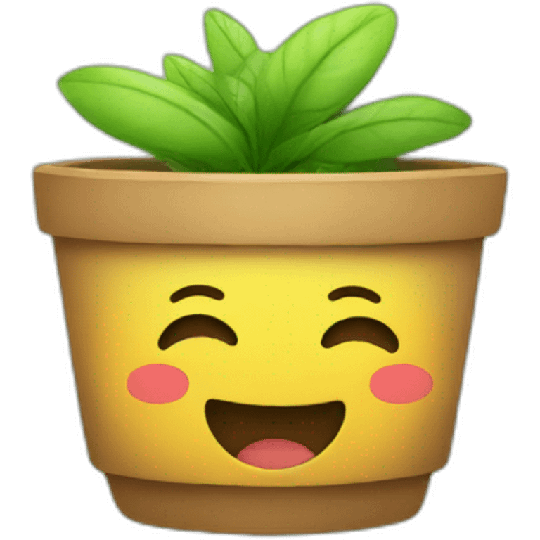 A happy plant enjoying life in the garden  emoji