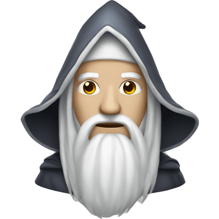 Hooded white wizard emoji