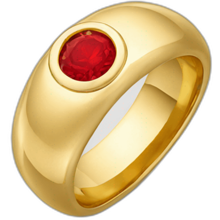 gold ring with red engraving emoji