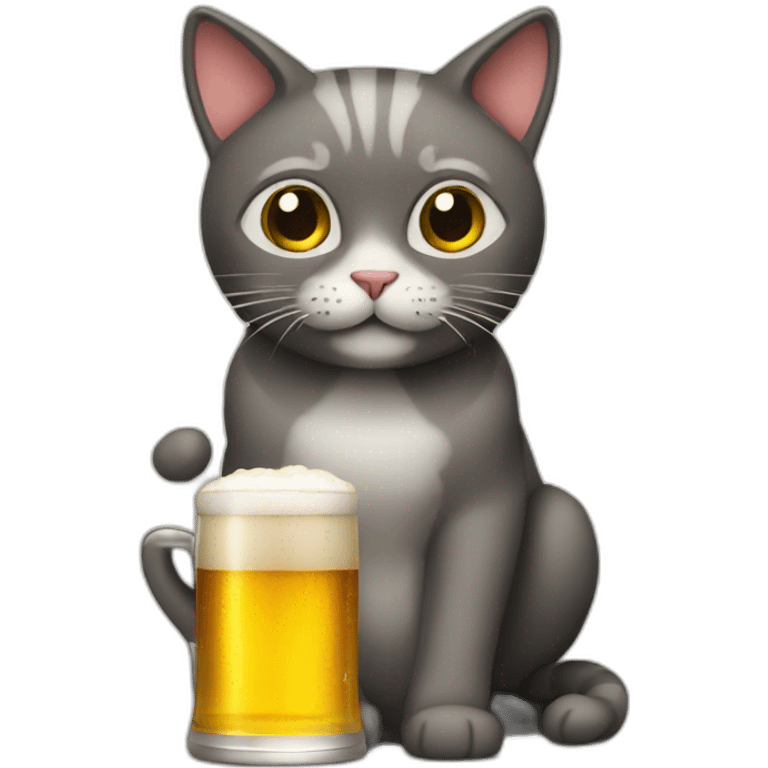 Cat drink beer emoji