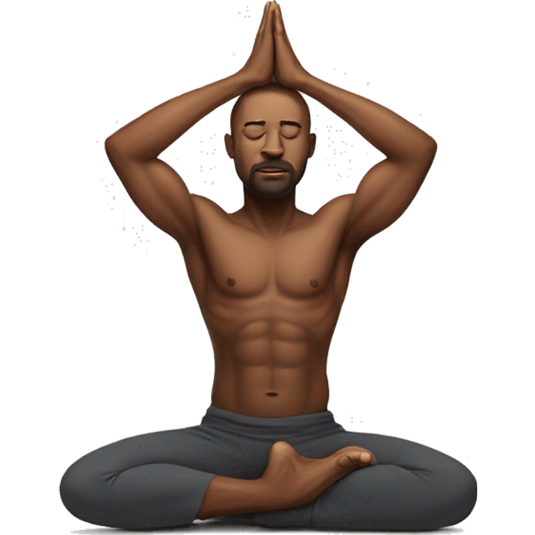 man in yoga pose worrier two  emoji