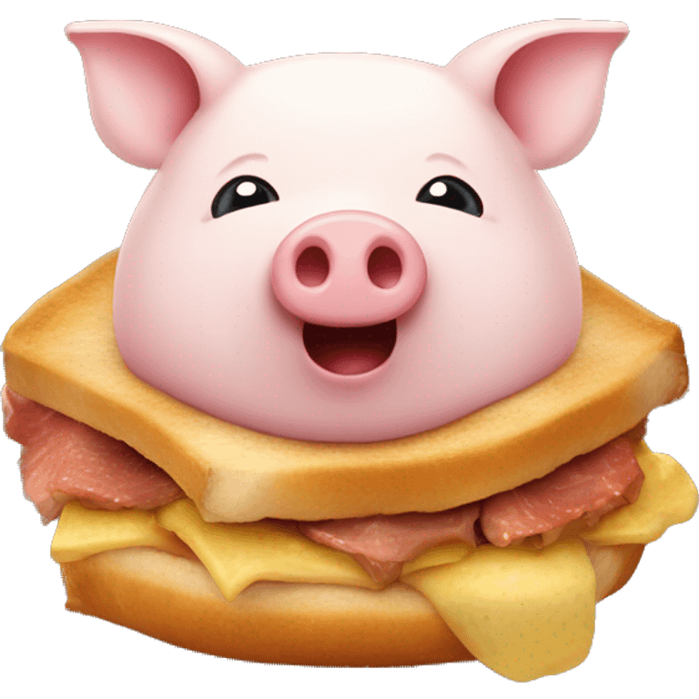 Pourine qui mange un cochon emoji