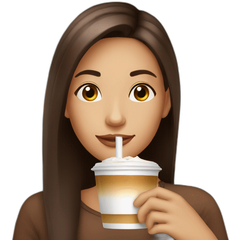 girl drink latte chocolate emoji