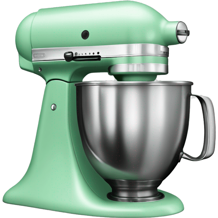 Realistic mint green kitchenaid mixer isolated. emoji