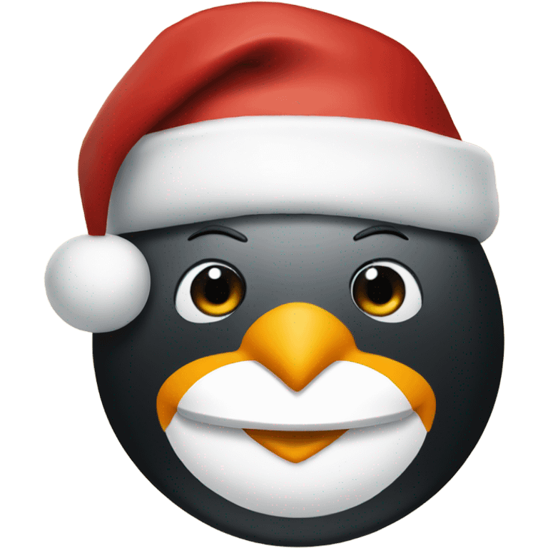 Penguin santa emoji