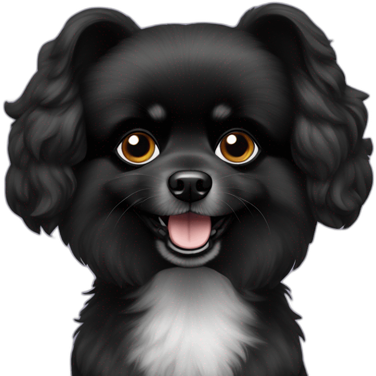 Blackish Pomeranian poodle emoji