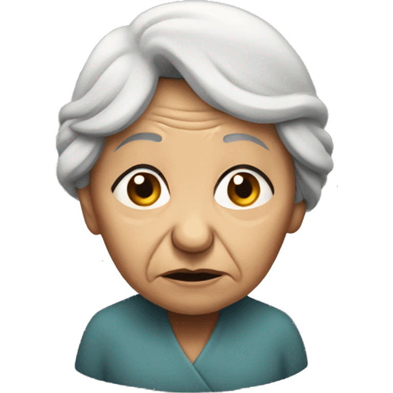 old woman sad standing full emoji